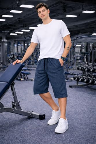 Image of Mack Jonney Men's Sports Capri Pants | Lightweight Polyester Workout 3 /4 Pants with Elastic Waist for Gym, Running & Training-M8356