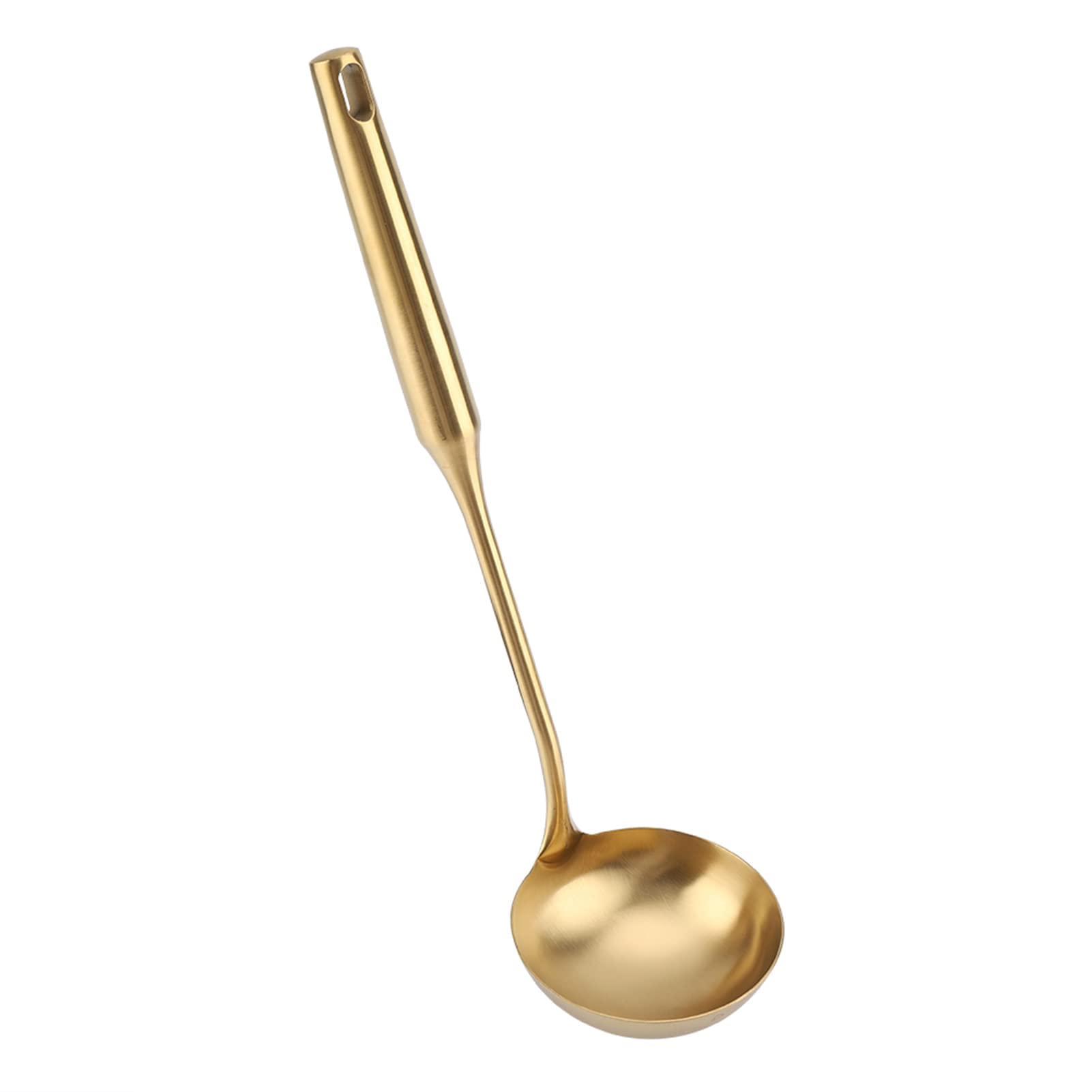 TOPINCN Mestolo da Zuppa in Acciaio Inox, Mestolo da, Spatola Paletta, Impugnatura Confortevole, Gold, Soup Ladle