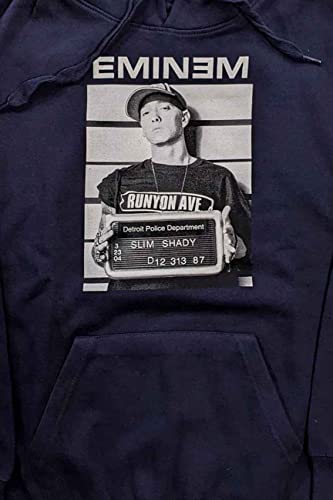 Eminem Arrest Logo Hooded Sweatshirt Official Unisex Navy Blue Pullover2