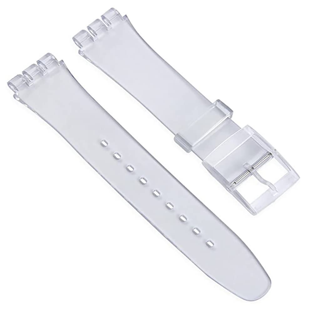 ewatchaccessoriesReplacement 17mm 19mm Black White Transparent Dark Blue Pink Green Red Sky Blue Silicone Rubber Watch Band Strap