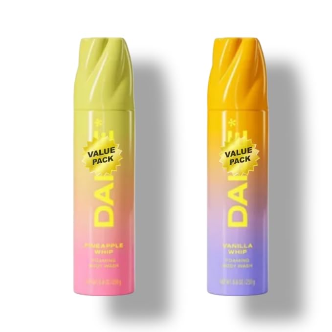 DAISE Foaming Body Wash Pineapple Whip & Vanilla Whip Scent 8.8 oz Gentle Cleansing Foam Refreshing Tropical Fragrance Hydrating Daily Use Shower Cleanser for All Skin Types (2 Pack)