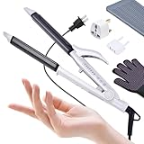 VGR Travel Curling Iron, 110~250V Dual Voltage with European Plug Adapter for International Travel, Europe Travel Essentials for Women, 2 in 1 Flat Iron and Curling Iron