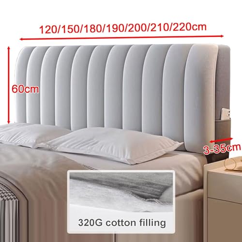 Velvet Plush Bed Headboard Slipcover, Super Soft Short Plush Upholstered Bed Headboard Backrest Cover, Dustproof Protectors For Bedroom Décor (Color: Beige, Size: 180cm)