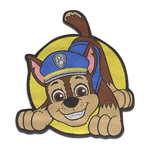 Paw Patrol © Chase - Iron on Patches Adhesive Emblem Stickers Appliques, Size: 2,24 x 2,48 inches Cover