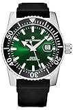 Revue Thommen Men's 17030.2524 'Diver' Green Dial Rubber Strap Swiss Automatic Watch