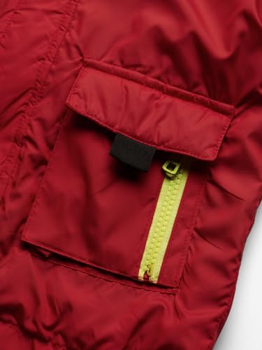 Image of The Souled Store Solids: Deep Red Boys and Baby Oversized Fit Long Sleeve Hooded Neck Polyester Utility Jackets