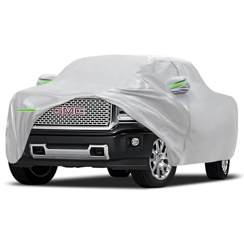 Image of Car Cover Fit for GMC Sierra 1500 Short Bed, Migaven Truck Cover Waterproof All Weather Full Exterior Cover Sun Rain Protection with Door Zipper