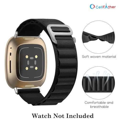Image of CellFAther Soft Nylon Band Straps Compatible with Fitbit Sense /Fitbit Versa 3,Replacement Wristbands for Women Men