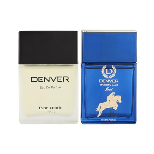Image of DENVER Black Code & Goal Perfume For Men - 60ML Each, Pack Of 2| Long Lasting Perfume Body Scent For Men