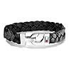 Tommy Hilfiger Men's Jewelry Leather Thick Braided Bracelet, Color: Black (Model: 2700872)