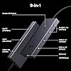 UGREEN USB C Hub, 9-in-1 4K@60Hz HDMI to USB-C Adapter, 1Gbps Ethernet, 170MB/s SD/TF, 3x 10Gbps USB-A/C Ports, 100W PD, 30cm Cable, Aluminum Compact Laptop Docking Station for MacBook, HP, Dell, iPad