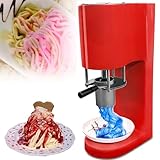 Kommerzielle Eismaschine, Eis-Spaghetti-Presse, Nudel-Eismaschine, 4 austauschbare Formen(Red)