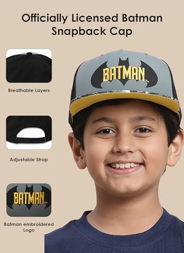 Image of Kidsville Official DC Comics Batman Cap for Kids Boys & Girls | Adjustable Closure