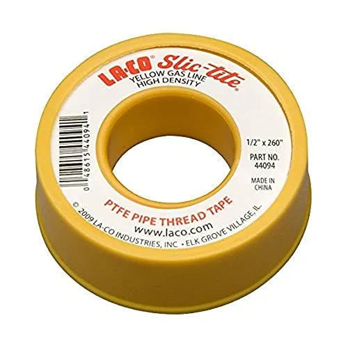 LA-CO Slic-Tite PTFE Gas Line Pipe Thread Tape, Premium Grade
