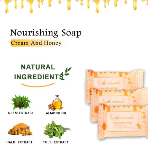 Image of Earth Naturals Hotel Toiletries Nourishing Handmade Soap 20 Gm | Cream & Honey | Hospital Toiletry Kits | Hotel Amenities | Hotel Guest Room Toiletries (50)