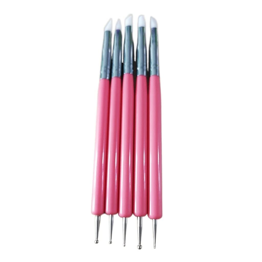 5 Pezzi/Set di Utensili per Argilla Morbida in Silicone, Due Teste, per Modellare e Modellare, Strumenti artistici, Adatti a Tutti, Come da Esposizione