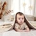Pinuotu Mushroom Baby Blanket for Boys & Girls,100% Cotton Knitted Receiving Swaddle Crib Stroller Blanket (Cream /40x 31 inches)