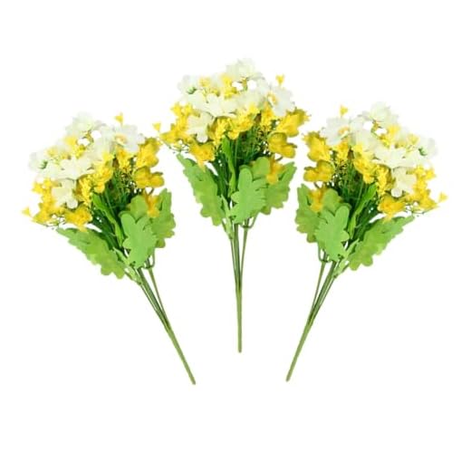 DECHOUS 3 Piezas Margarita Colorida Falsa Margarita De Gerbera De Flor Falsa Flores De Margarita Artificial Decoración De Arreglos Florales Ramo De Plantas Boda Crisantemo Blanco Novia