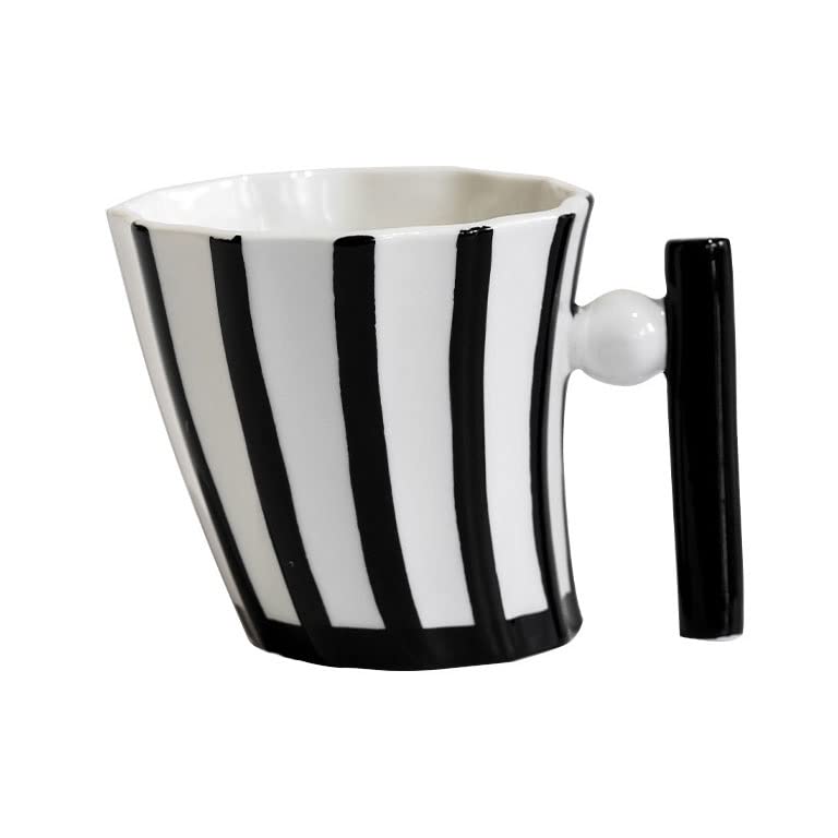 Ceramiczny kubek do kawy Vintage Striped Design Kreatywny kubek ceramiczny 320ML Spersonalizowana filiżanka do kawy o dużej pojemności