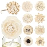Waydress 15 Pcs Diffuser Mixed Sola Flowers Natural Material Aromatherapy Reed Wood Flowers Decorative Aromatherapy Flower Placement Refill Wood Flower Diffuser with Rope(3.15-3.35 Inches,Fresh)