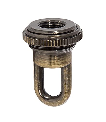 Image of B&P Lamp Solid Cast Brass Screw Collar Loop for 1-1 /16 Inch Center Hole Canopies, 1 /4IP, Antique Brass