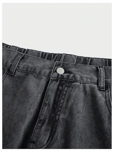 Men's Big and Tall Star Print Baggy Jeans Y2k Low Rise Straight Leg Denim Pants with Pockets4