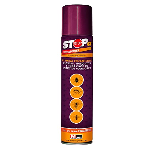 STOPA VOLADORES 750 ml - Masso. Insecticida en aerosol para voladores, elimina eficazmente moscas, mosquitos y toda clase de insectos voladores. Suave fragancia.