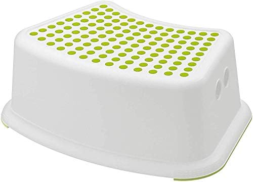 EPISENT Kids Plastic Potty Training Small Step Stool with Anti-Slip Booster Foot Stool Cover on Top Green/White Perfect for Toddler Toilet Training. (1)