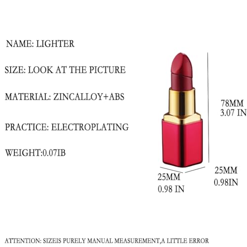 Encendedor Labial Recargable Butano Llama Suave Rojo miniatura 5