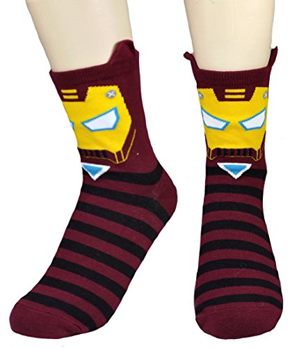 JJMax Women's Superheroes and Villains Cute Cartoon Hero Socks Set4