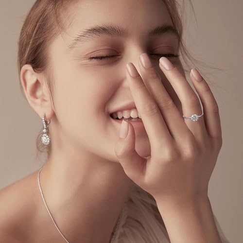 Moissanite Rings for Women - 1-3ct Round D Color VVS1 Clarity S925 Sterling Silver Lab Created Diamond Engagement Rings 6 Prong Knife Edge Moissanite Solitaire Rings for Women Wife Gifts4