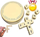 The Crossword Solitaire Game, Qless Crossword Solitaire Dice Game with Twelve Dice Letters Set Word Games, Multifunctional Scrabble Letter Tiles Travel Scrabble Game With Case for Kids Fun (1Pcs)