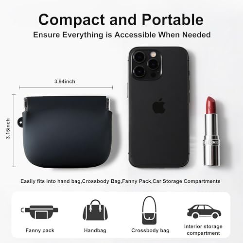 Image of Squeeze Coin Purse for Women - Silicone Small Coin Pouch with Kiss Lock for Coins, Keys, Lipstick, and Earphones - Mini Cute Change Purse, Coin Purse & Pouch for Daily Life, Cars, Travel, Party