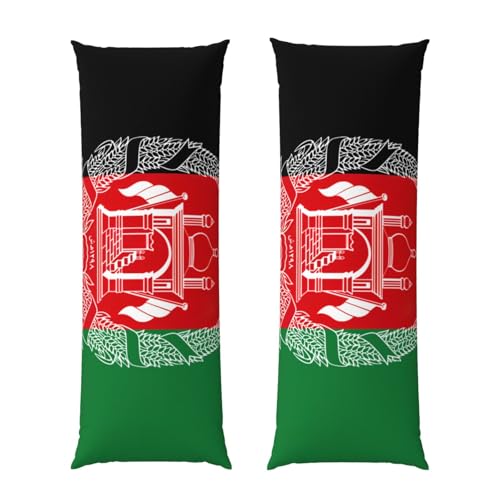 Taies d'oreiller en microfibre ultra douce avec motif drapeau de l'Afghanistan, taie d'oreiller longue respirante, fermeture à enveloppe, 50,8 x 152,4 cm