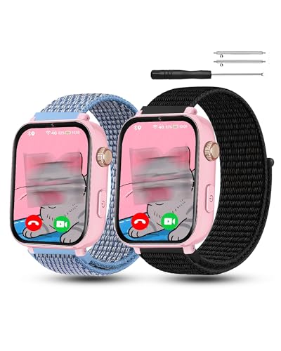 daunke 2 paquetes de correas de reloj para reloj inteligente Alutoria A22, correa de repuesto de nailon tejido, resistente a los arañazos, robusta y duradera, fácil de reemplazar, azul y negro, 20 mm