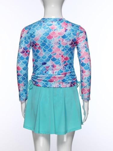 Moily Kids Girls Modest Bathing Suits Floral UPF 50+ Swim Top Swimskirts Built in Shorts Swimwear4