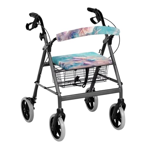 Image of Seashell Rollator Accessories Soft Rollator Walker Seat and Backrest Covers Universal Soft Walkers Seat Covers for Seniors Women Men