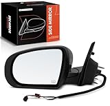 A-Premium Driver Side Power Door Mirror - Compatible with Jeep Compass 2017-2022 - Heated Manual Folding Black Outside Rear View Mirror w/Turn Signal