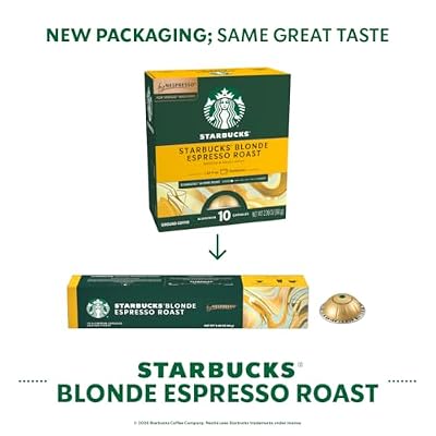 Starbucks by Nespresso Vertuo, Blonde Roast Espresso, 50-count Espresso Pods, Brews, 1.35 oz.