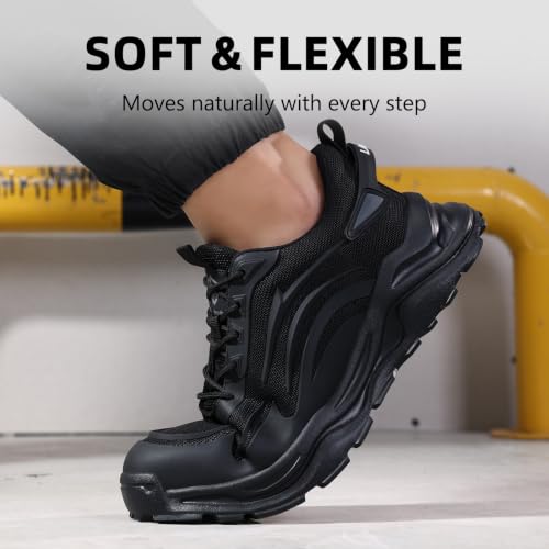 Image of Steel Toe Shoes for Men, Lightweight Safety Work Shoes