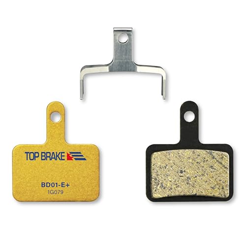 TOP BRAKE Pastillas de Freno de Disco Bicicleta para Shimano Deore BR-M515/525/375/575,T615/675, M505 TRP Hylex, HY/RD,Spyre SLC,Slate X2, Tektro Dash Sport/Orion SL HD-730/725(Premium E+ - Dorado)