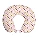 ABAKUHAUS Dulces Cojín de Viaje para Soporte de Cuello, Conos de Helado de Estrellas del Desierto, de Espuma con Memoria y Funda Estampada, 30x30 cm, Rosa Amarillo Oscuro