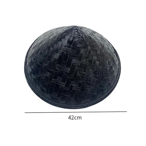 Bamboo Braided Hat Lightweight Conical Sun Hat for Summer Beach Girls Boys Asian Style Headwear- 42cm3