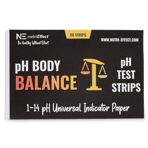nutriEffect pH Test Strips | Discover Your Body's pH Levels | Urine Test Strips for Balanced Health | Early Imbalance Detection, Dietary Guidance, Health Monitoring | 80 Strips