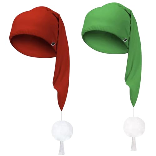 ZUYYON 2 Pcs Sleeping Nightcap for Men Women Adjustable Stocking Sleeping Cap Night Cap with Pom...