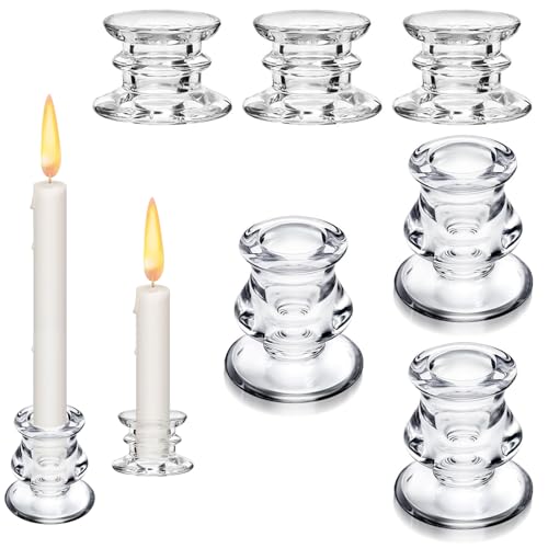 El Mejor Listado de Candelabros y portavelas para comprar online. 43 BUMMALAN 6 Piezas Portavelas De Cristal, Minimalista Porta Velas Decorativas para Mesa, Candelabros para Velas Pequeños, para Centro De Mesa, Boda, Decoración del Hogar
