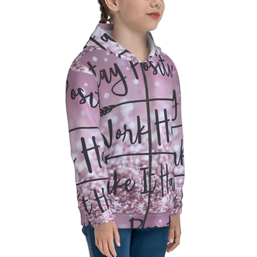 Staying Positive Kids Pullover Hoodies Boys Zip Up Sweatshirts Girls Athletic Clothes with Pocket4
