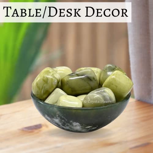 Image of Certified Serpentine Crystal Healing Tumbled Stone, Natural Polished Crystals for DIY Crafts, Manifestation, Meditation, Pooja Feng Shui and Reiki Healing (30 Grams)