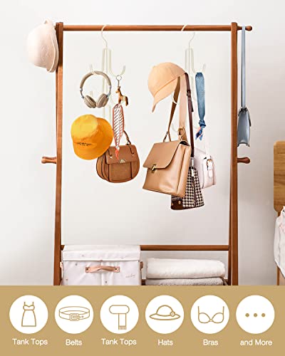 2Pack Purse Hanger Organizer For Closet Handbag Silver Metal Holder, Hanging Closet Organization Storage Scarves, Men's Ties, Women's Shawls, Backpacks, Belts, Accessories, Clothes (Beige) #TOP5