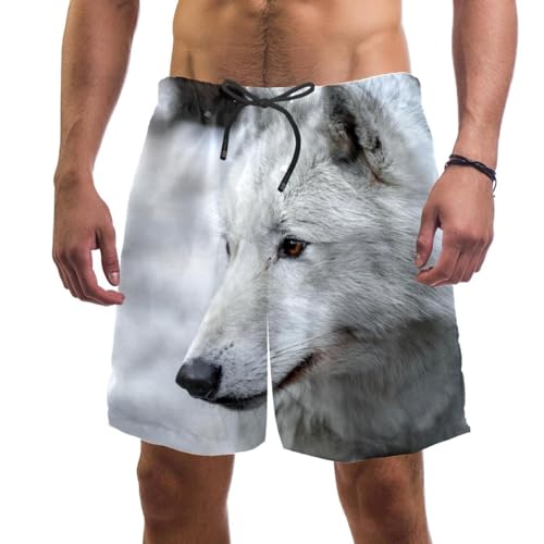Pantalon court de plage homme loup blanc séchage rapide